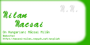 milan macsai business card