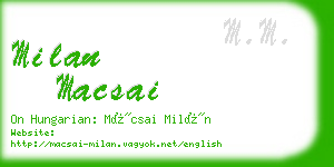 milan macsai business card